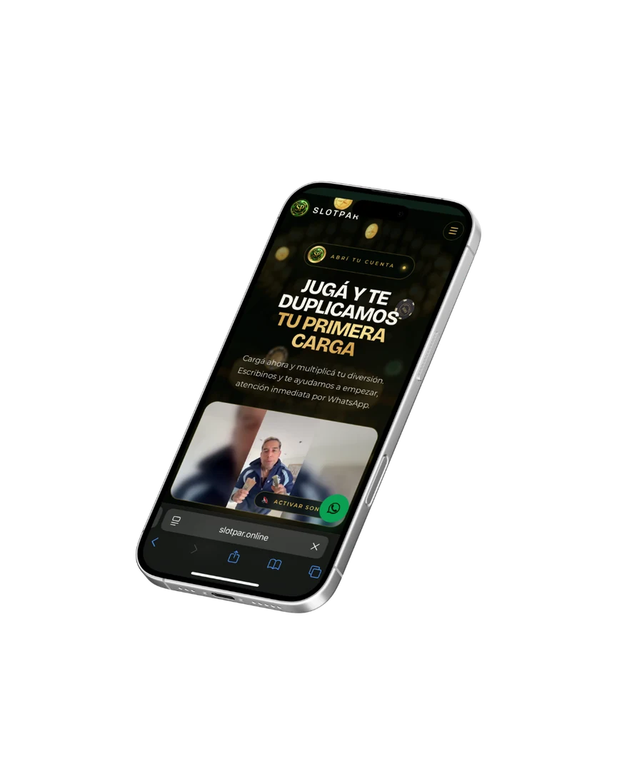 Sitio web de casino online en un iPhone